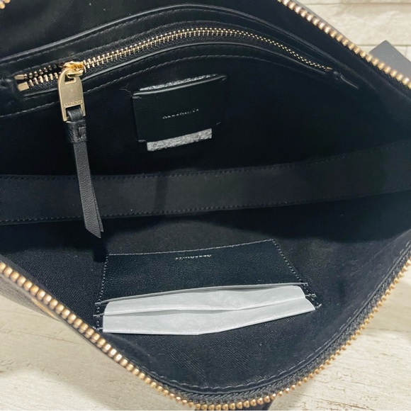 ALLSAINTS Half Moon Eyelet Shoulder Crossbody Bag Black 100% Lamb Leather NEW - Picture 14 of 16